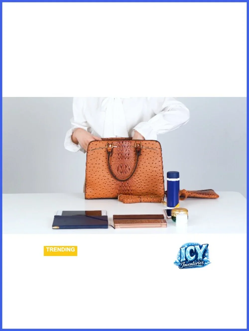 Faux Leather Satchel Bag Set 2pcs with 3 Compartments Top Handle Shoulder